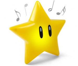 Glowing star from mario