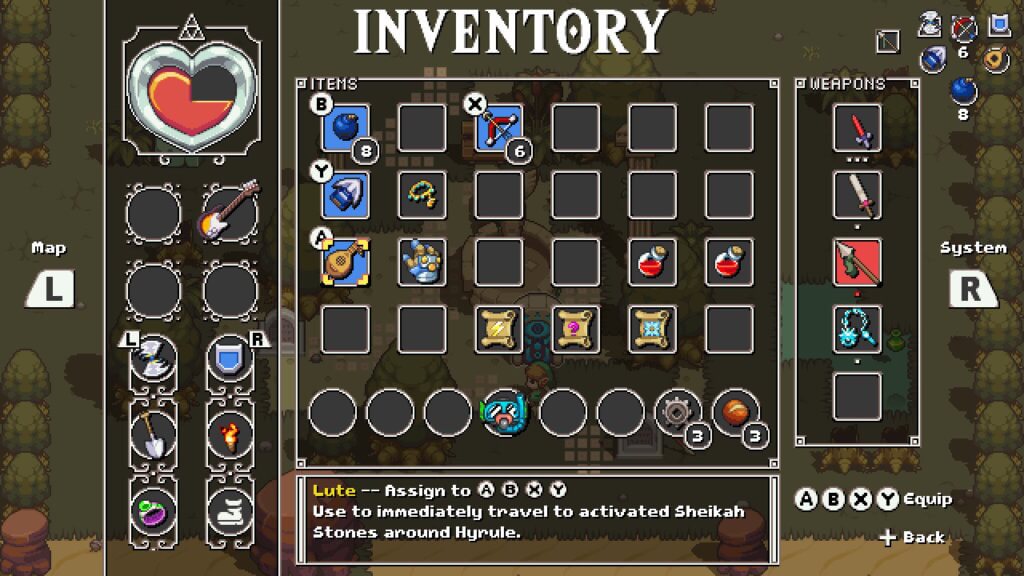 Cadence of Hyrule Inventory